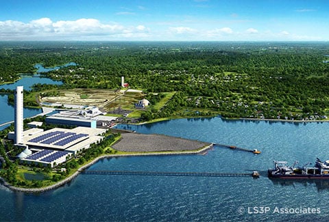 Architectural rendering of new cable manufacturing facility at Brayton Point