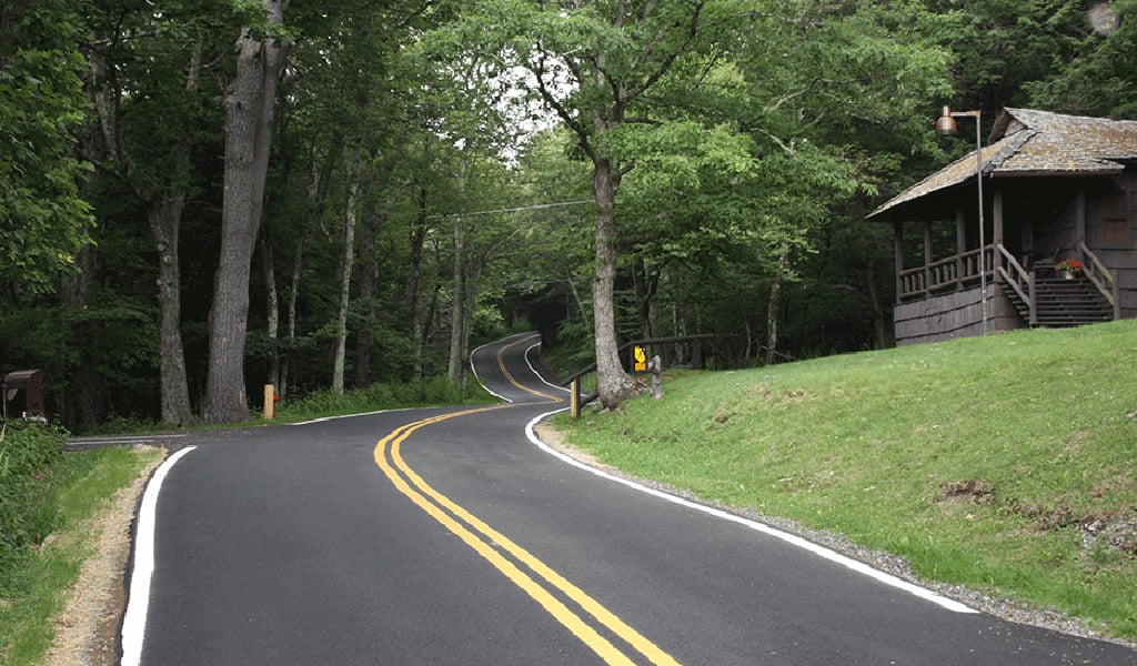 Roadway through Shenandoah National Park.