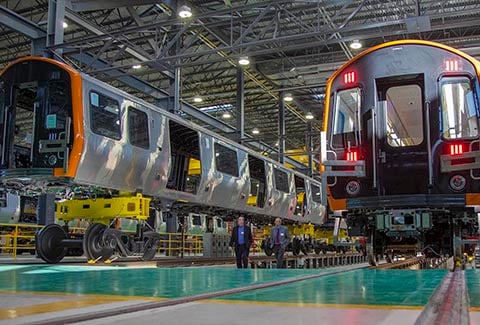 China Rail Cars in new assembly plant.