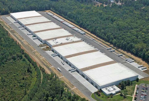 Aerial view of the Philip Morris USA warehouse and distribution center in Richmond, Virginia.