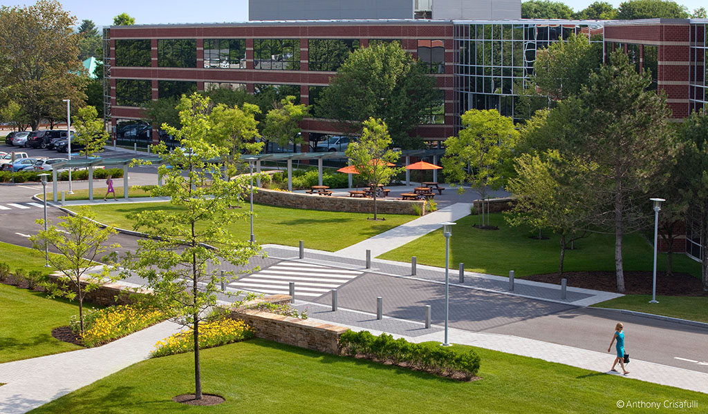 Campus view of Mathworks office in Natick, Massachusetts.