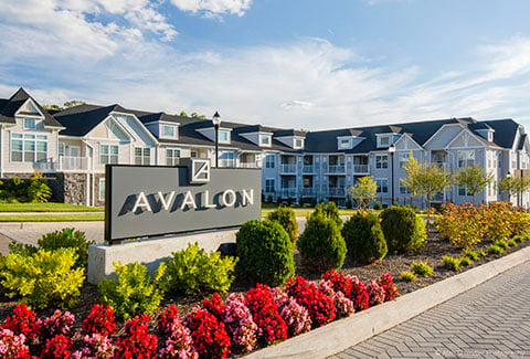 Iconic sign and entrance to Avalon development.