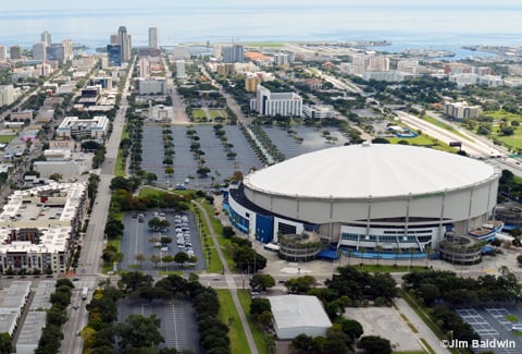 Aerial view of Tropicana Stadium site.