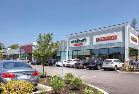 Chipotle and Piezoni’s Pizza at the Shoppes at Wayfair in Attleboro, Massachusetts.