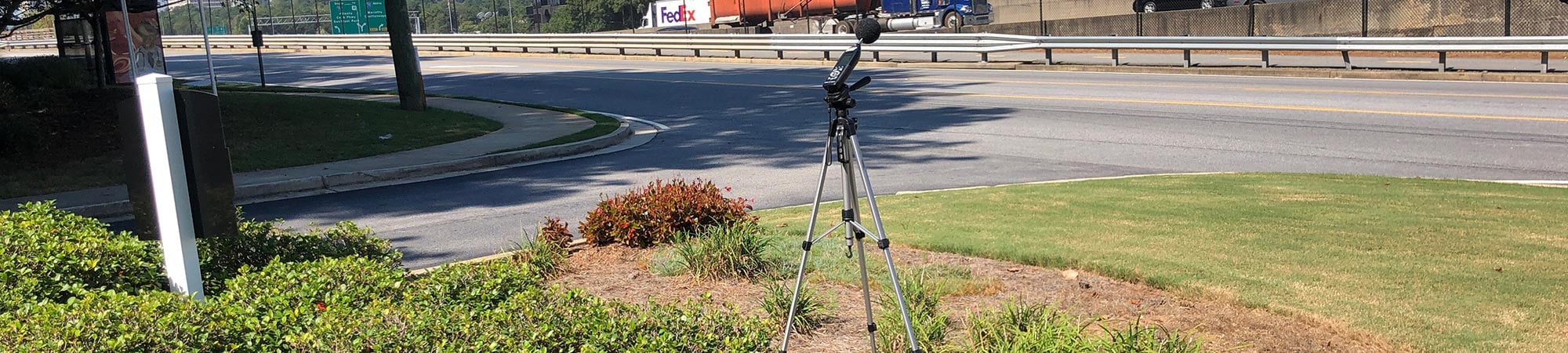 Monitoring equipment set up along I-285 near Atlanta.