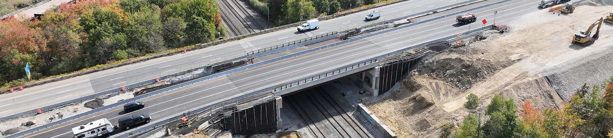 The I-495/I-90 interchange under construction in Massachusetts.