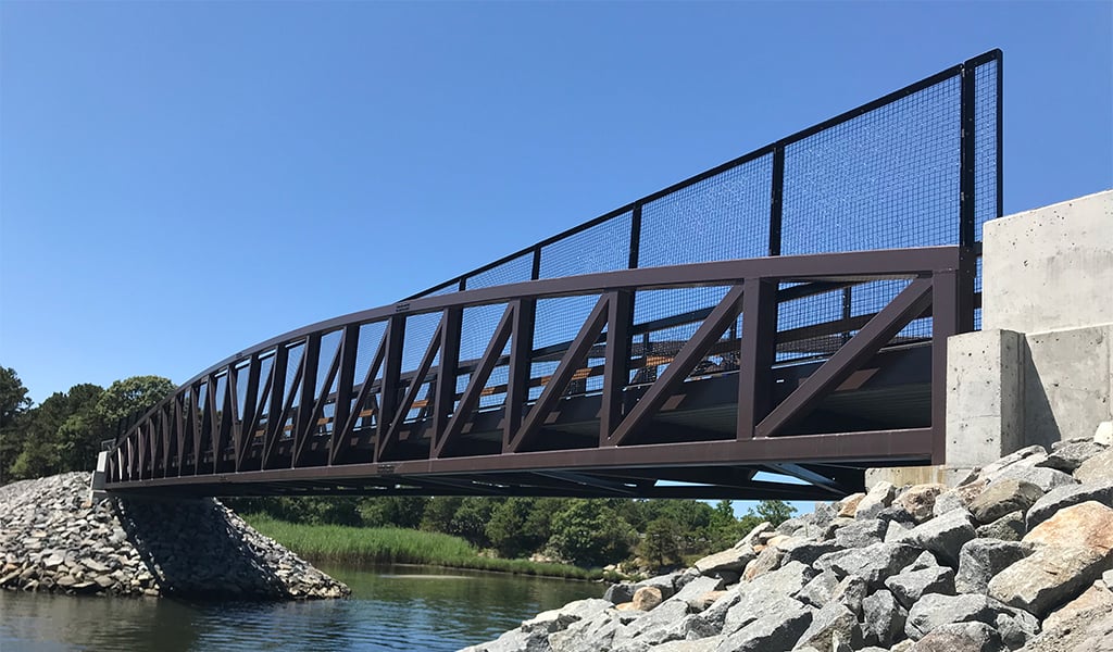 Design of bridge showing the Cape Cod Rail Trail extension crossing the Bass River.