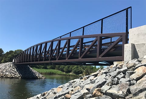 Design of bridge showing the Cape Cod Rail Trail extension crossing the Bass River.