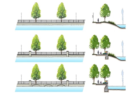 Cross section of tree plan for Oxford Road.