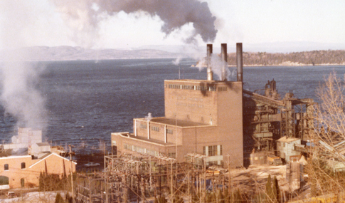 The Moran Plant spouts smoke into the sky at the time when it was in operation.