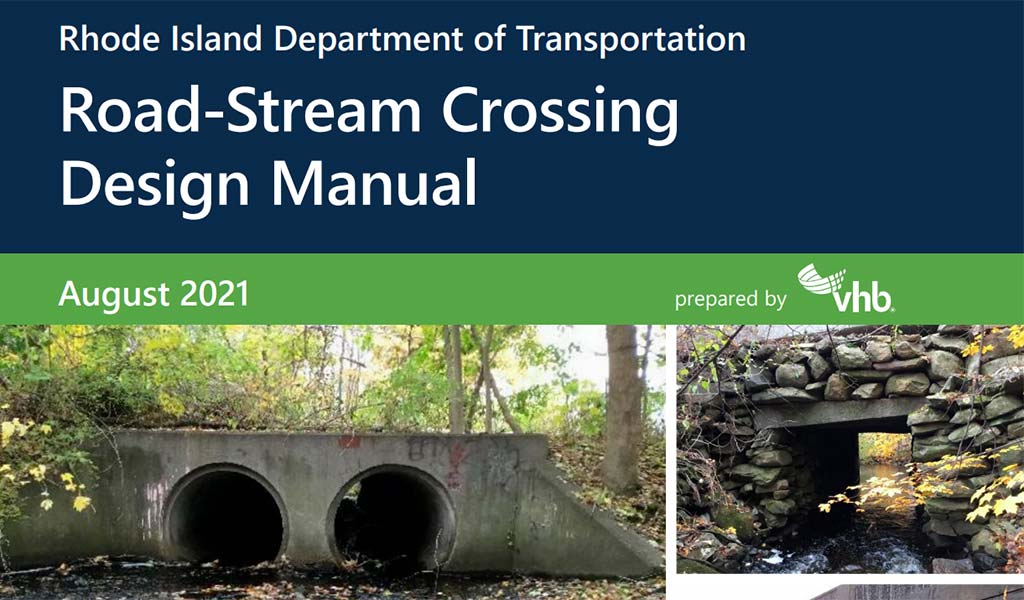 Cover design of RIDOT’s Road-Stream Crossing Design Manual.