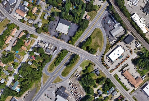 Aerial view of Route 20.