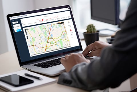 FDOT operational dashboard with map of the average speed and congestion.