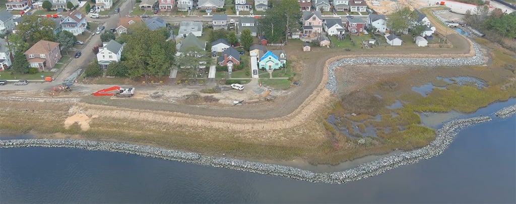 The Ohio Creek waterfront edge with more than 4,200 linear feet of living shoreline. 