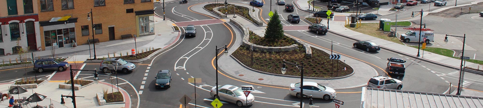 Kelley Square’s peanut roundabout in Worcester, Massachusetts