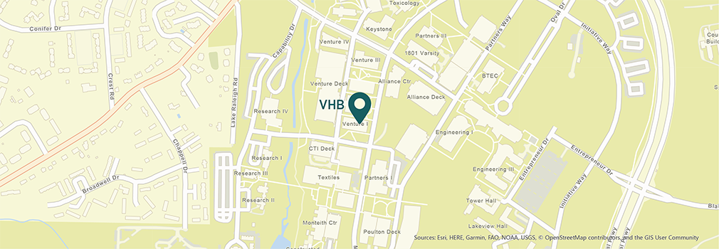 Location of VHB's Raleigh, North Carolina office.