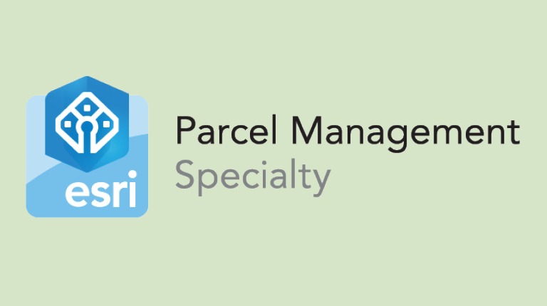 Graphic featuring Esri Parcel Management Specialty logo.