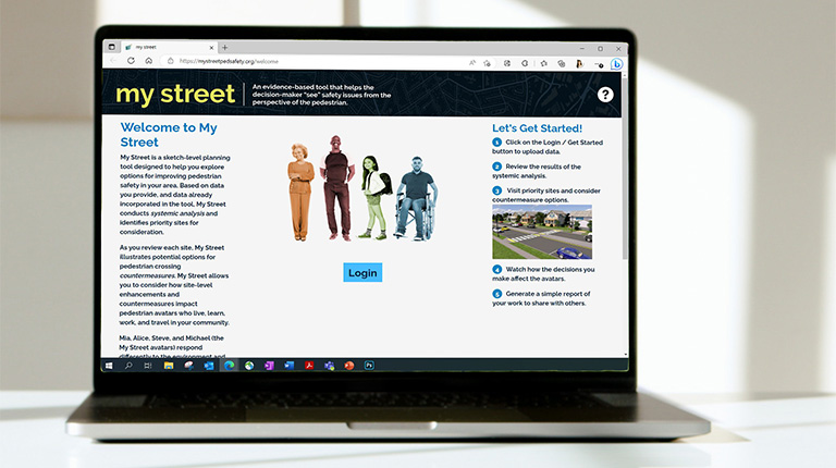 My Street homepage displayed on a laptop.