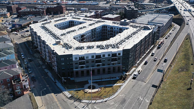 Aerial view of Wood Partners Worcester Residential