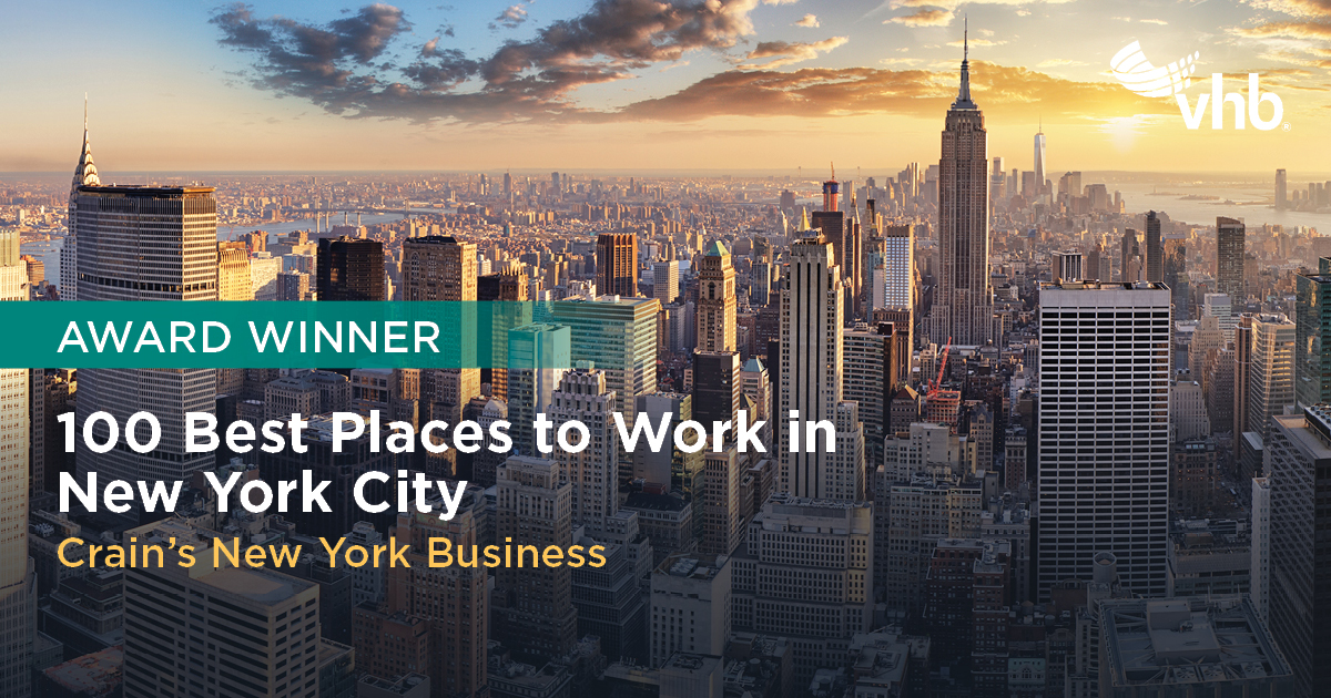 News VHB Is Again Named a Best Place to Work in New York City VHB