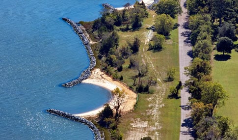 Post construction of the new breakwaters.