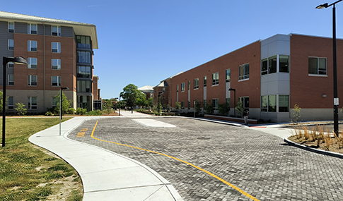 Permeable pavers and raised crosswalks on the 48th Street improvements. 