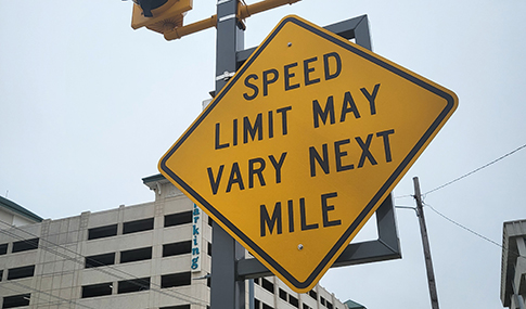 An example of new signage installed along the corridor.