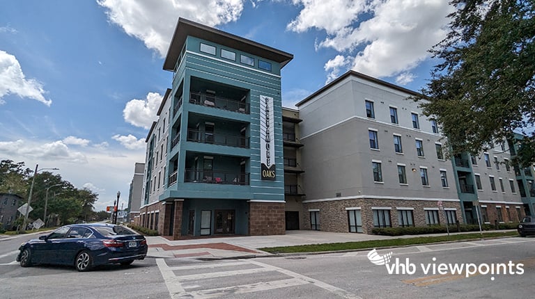 Exterior view of Parramore Oaks, an affordable housing development in  Orlando, Florida.